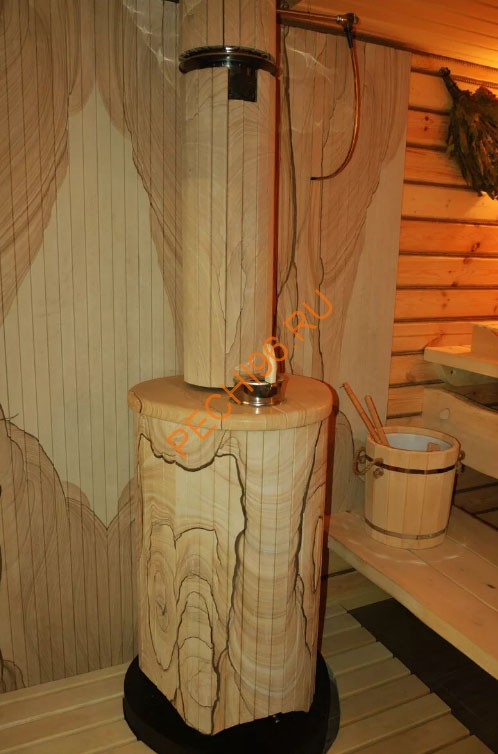 Печь банная Ферингер Оптима ПС Окаменевшее дерево перенесенный рисунок+Россо Леванте