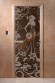 Дверь стеклянная DoorWood «Девушка в цветах черный жемчуг», 1700х700 мм 