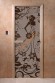 Дверь стеклянная DoorWood «Девушка в цветах черный жемчуг матовый», 1700х700 мм
